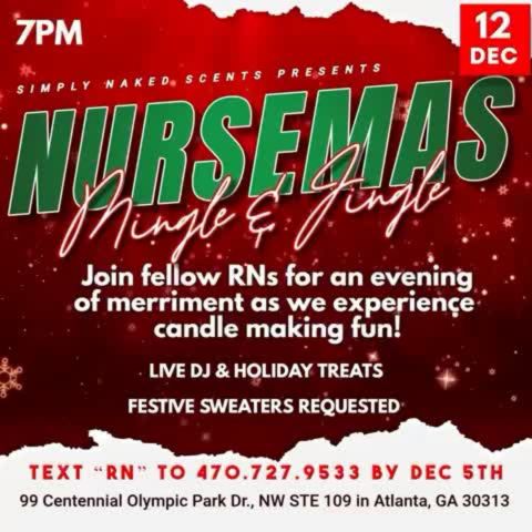NURSES HOLIDAY MINGLE JINGLE with CHRISTMAS SWEATERS & SCENTS